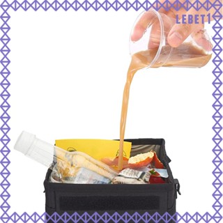 [Lebet] ถังขยะในรถยนต์ สายรัดปรับได้ สีดํา ปิดได้ กันน้ํา พร้อมฝาปิด ถังขยะในรถยนต์ สําหรับคอนโซล