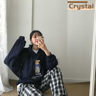 Crystal เสื้อผ้าผู้ญิง แขนยาว เสื้อฮู้ด คลุมหญิง สไตล์เกาหลี แฟชั่น A98J1ON