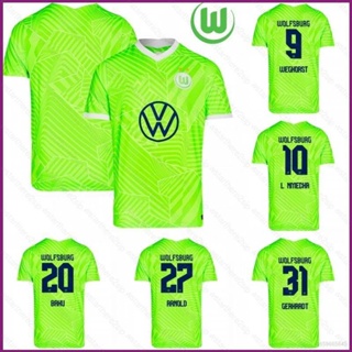 เสื้อกีฬาแขนสั้น ลายทีมชาติฟุตบอล NP2 2021-2022 VfL Wolfsburg ชุดเหย้า PN2