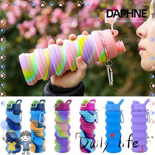 Daphne ขวดน้ําดื่มซิลิโคน พับได้ แบบพกพา พับเก็บได้ ขนาด 500 มล.