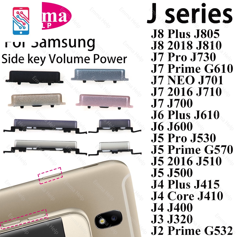 ปุ่มปรับระดับเสียงด้านข้าง สําหรับ Samsung J2 Prime J3 J4 Plus Power J6 J5 Pro Prime J8 Plus J7 Prime J7 Neo g532
