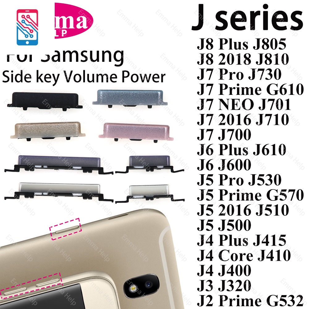 ปุ่มปรับระดับเสียงด้านข้าง สําหรับ Samsung J2 Prime J3 J4 Plus Power J6 J5 Pro Prime J8 Plus J7 Prim