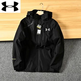 L-5XL UnderArmour แจ็คเก็ตกันน้ำ/ระบายอากาศได้/แห้งเร็ว/ให้ความอบอุ่น/แจ็คเก็ตกีฬากลางแจ้งสำหรับผู้ชาย