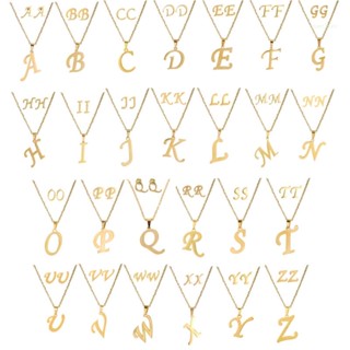 San* ชุดเครื่องประดับ สร้อยคอ ต่างหู จี้ตัวอักษร A ถึง Z Monogram