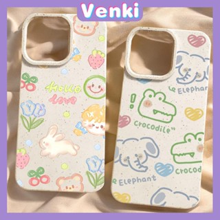 VENKI - เข้ากันได้สำหรับ เคสไอโฟน เคสไอโฟน11 เคส iphone 11กรณีเป็นมิตรกับสิ่งแวดล้อมย่อยสลายได้สีขาวกรณีกันกระแทกป้องกันช้างไดโนเสาร์น่ารักเข้ากันได้กับ iPhone 14 PRO MAX 13 PRO MAX 12 PRO MAX 11 XR XS 7 8 PLUS