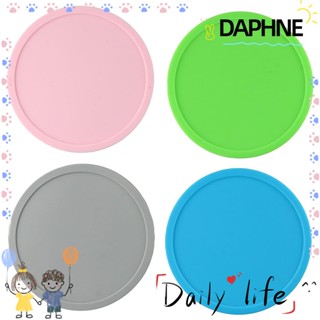 Daphne ที่รองแก้วซิลิโคน แบบบาง ใช้ซ้ําได้ ทนต่ออุณหภูมิสูง เส้นผ่าศูนย์กลาง 3.54 นิ้ว หลากสี 4 ชิ้น