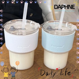 Daphne แก้วกาแฟ พร้อมฝาปิด 400 มล. พร้อมหลอดใส