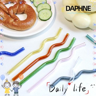 Daphne หลอดดูดน้ํา แบบโปร่งแสง พร้อมแปรงทําความสะอาด 8x200 มม. 8 ชิ้น