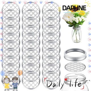 Daphne ฝาปิดขวดโหล ลายดอกไม้ สีเงิน สําหรับแจกัน 86 มม. 70 มม. 2 ชุด