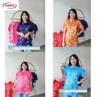 เสื้อโปโลพิมพ์ลาย Flower Collection ขนาด XS-3XL มีในสต็อก (รวมขนาดเด็ก 100-140 ซม.); มีสี่สีให้เลือก 🧡💙💜