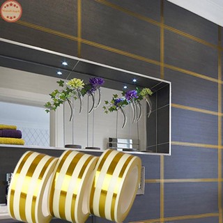 Home สติกเกอร์เทปซีลกระเบื้อง กันน้ํา มีกาวในตัว ขนาด 500 ซม. สีดํา ทอง สําหรับตกแต่งผนังบ้าน