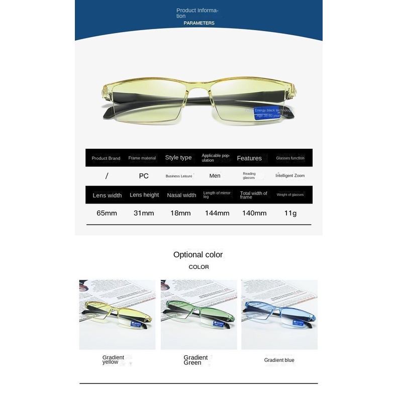 แว่นตาอ่านหนังสืออัจฉริยะ ปรับองศาอัตโนมัติ HD ป้องกันแสงสีฟ้า โฟกัสหลายระดับ สําหรับผู้สูงอายุ
