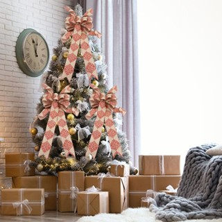 【Christmas】ริบบิ้นโบว์ สไตล์เรโทร สําหรับตกแต่งคริสต์มาส