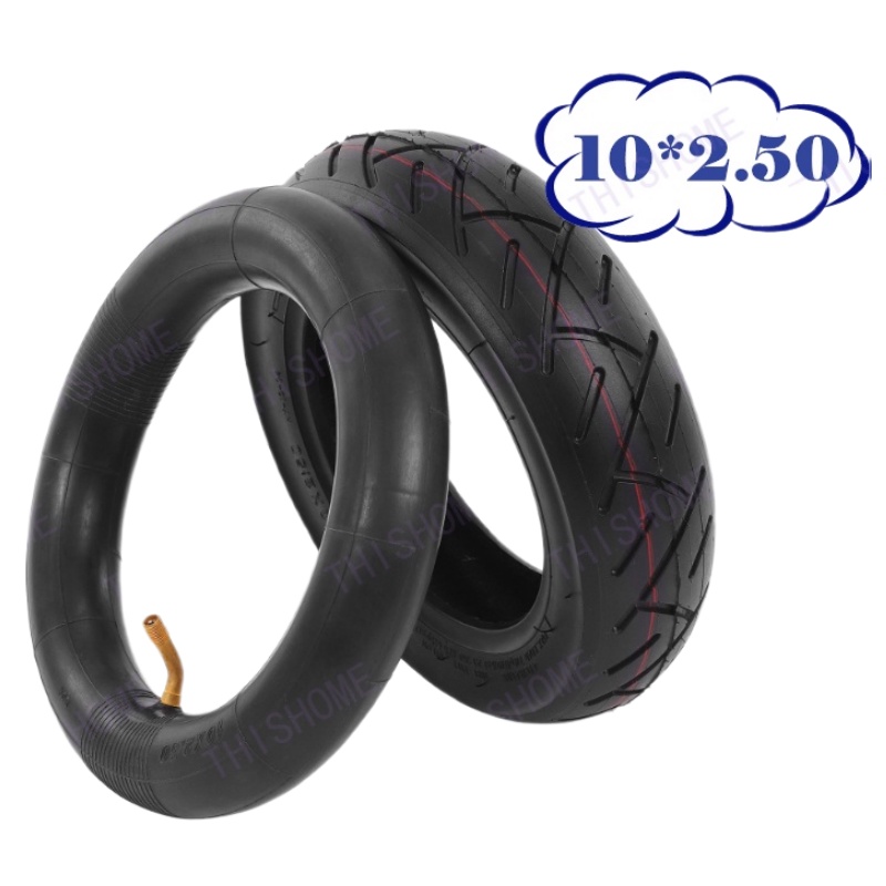 ยางใน 10 x2.50 นิ้ว ทดแทนยางเดิม 10 x 2.50 Inner tire outer tire นุ่มนวน เกาะถนน ยางใน สกู๊ตเตอร์ไฟฟ้า E-SCOOTER INT1025