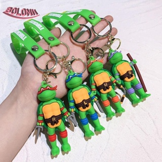 พวงกุญแจ จี้ซิลิโคน รูปการ์ตูนอนิเมะ BO Ninja Turtles สําหรับตกแต่งกระเป๋าเป้สะพายหลัง