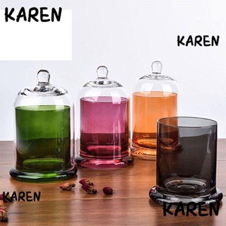 Karen โหลแก้วใส่เทียน DIY กันฝุ่น 8 สี สําหรับตกแต่งห้องนอน