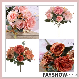 Fay ดอกกุหลาบประดิษฐ์ ผ้าไหม สไตล์เรโทร สําหรับตกแต่งบ้าน งานแต่งงาน DIY