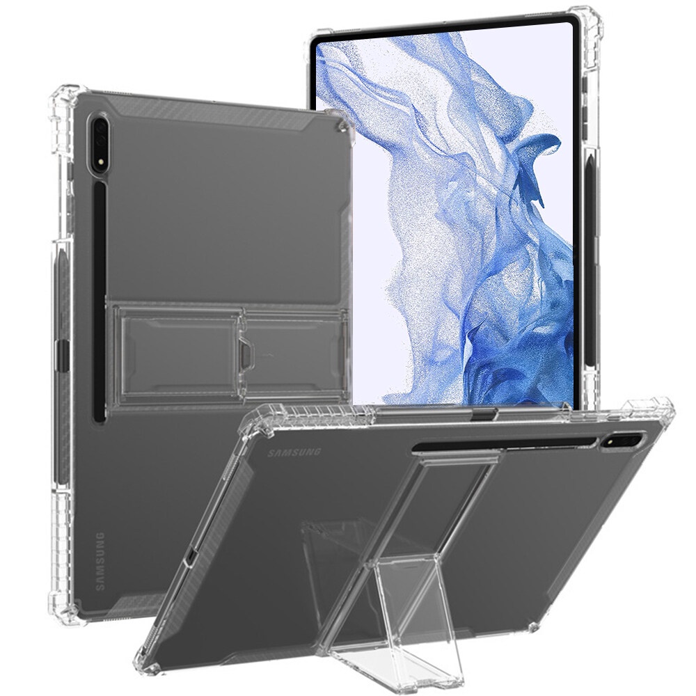 เคสใส น้ําหนักเบา พร้อมขาตั้ง กันกระแทก สําหรับ Samsung Galaxy Tab S9 Plus S8 Plus S7 FE S7 Plus 12.4 นิ้ว
