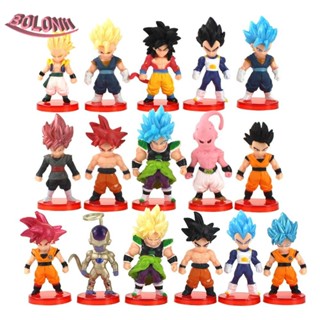 Bo ฟิกเกอร์ PVC รูปดราก้อนบอล Z Super Saiyan Son Goku Son Gohan Surrounding Q Version Vegeta Broly Piccolo สําหรับของขวัญวันเกิด 16 ชิ้น ต่อชุด