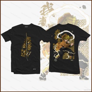 Gp41 เสื้อยืดแขนสั้นลําลอง พิมพ์ลายกราฟิก Demon Slayer Zenitsu Agatsuma ทรงหลวม สไตล์ฮาราจูกุ สําหรับผู้ชาย และผู้หญิง