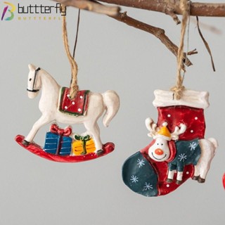 Buttterfly จี้เรซิ่น รูปซานตาคลอส แฮนด์เมด สําหรับตกแต่งบ้าน ต้นคริสต์มาส 2 ชิ้น