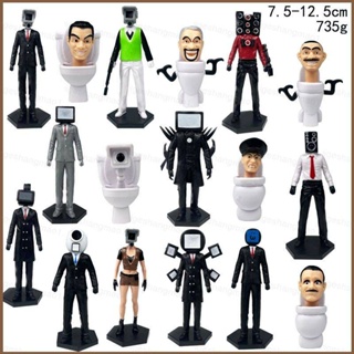 โมเดลตุ๊กตาฟิกเกอร์ Skibidi Toilet Action Figure Police Toilet Titan Speaker Man TV Man ของเล่นสําหรับเด็ก จํานวน 17 ชิ้น