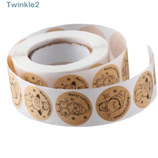 Twinkle สติกเกอร์ ลายคริสต์มาส แฮนด์เมด สําหรับติดตกแต่งปาร์ตี้ 500 ชิ้น ต่อม้วน