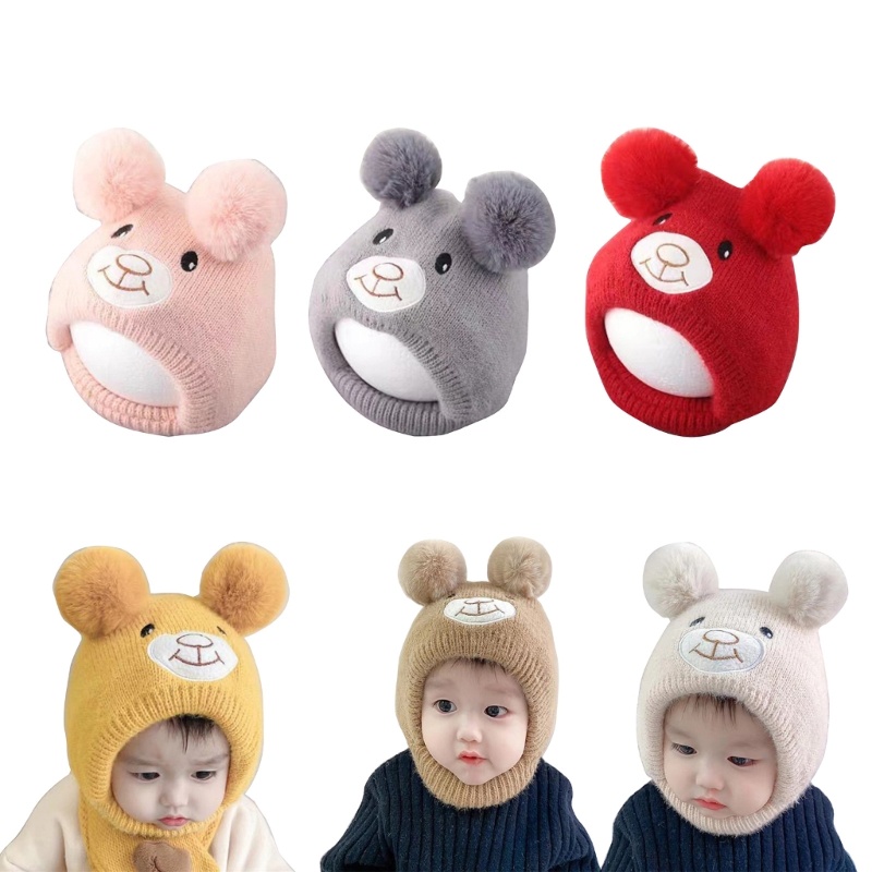 XU Pom Pom Cap 0-2T หมวกเด็กน่ารักถัก Bonnet ฤดูหนาว Essential อินเทรนด์