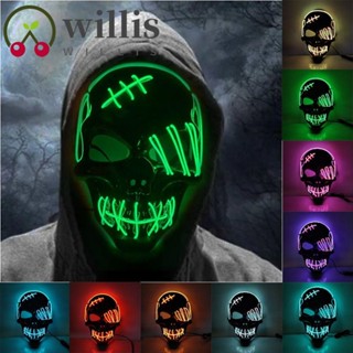 Willis หน้ากากเรืองแสง รูปหัวกะโหลก สําหรับปาร์ตี้ฮาโลวีน