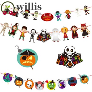 Willis แบนเนอร์ กระดาษฟักทอง ค้างคาว กะโหลก สร้างสรรค์ สําหรับแขวนตกแต่งบ้าน ปาร์ตี้ฮาโลวีน