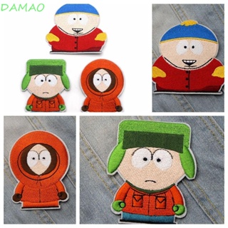 Damao แผ่นแพทช์สติกเกอร์รีดร้อน ปักลายการ์ตูนอนิเมะ South Park DIY สําหรับติดตกแต่งเสื้อผ้า