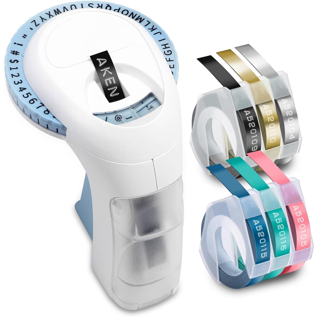 เครื่องทําฉลากลายนูน Omega S 3D พร้อมเทป เครื่องพิมพ์ฉลากมือถือ เครื่องติดฉลากแบบพกพาสําหรับโฮมออฟฟิศ