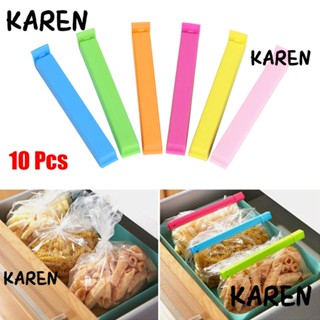 Karen คลิปพลาสติก สุ่มสี สําหรับซีลถุง 10 ชิ้น