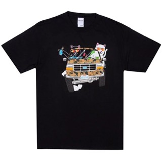 พร้อมส่ง เสื้อยืดแขนสั้น พิมพ์ลายแมว ripndip สไตล์สตรีท สําหรับเพื่อน 0831