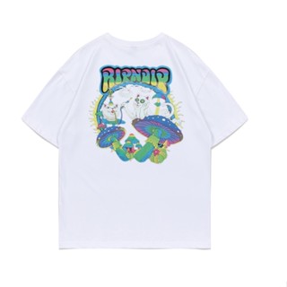 พร้อมส่ง RIPNDIP เสื้อยืดคอกลม แขนสั้น พิมพ์ลายเห็ด แมว แฟชั่นฤดูร้อน 0