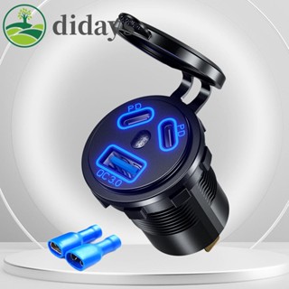 【DIDAYS Premium Products】อะแดปเตอร์ชาร์จเร็ว 45W PD Type-C QC3.0 สําหรับรถยนต์ เรือ และรถ ATVs