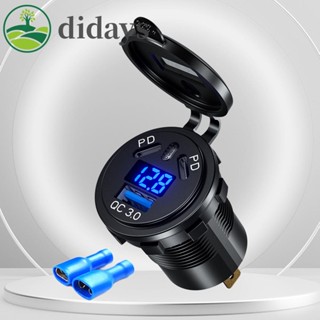 【DIDAYS Premium Products】อะแดปเตอร์ชาร์จเร็ว 45W PD Type C QC3.0 สําหรับรถยนต์ เรือ และรถ Atv