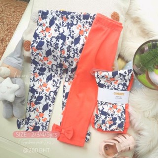 Gymboree Legging ลายดอกไม้ + สีแดง