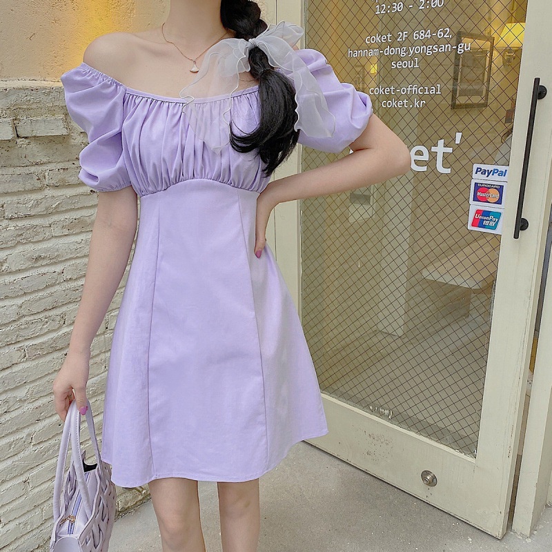 ส่งเร็ว หวานและสด วิทยาลัย กระโปรงน่ารัก2023 New French Short Sleeve Short Skirt