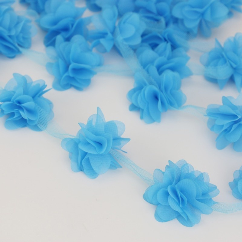 ผ้าลูกไม้ ผ้าชีฟอง กลีบดอกไม้ แบบนิ่ม กว้าง 5 ซม. สําหรับตกแต่งเสื้อผ้า งานแต่งงาน (60 ชิ้น/ถุง)