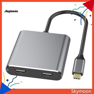 Skym* 2 in1 อะแดปเตอร์แปลงสายเคเบิ้ล Type C เป็น HDMI คู่ 4K 60HZ ความชัดเจนสูง สําหรับ Macbook