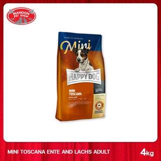 [MANOON] HAPPY DOG Mini Toscana 4kg อาหารสุนัขสูตรเนื้อเป็ดและปลาแซลมอน