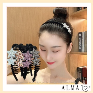 Alma ที่คาดผม หวี พลอยเทียม ดาวห้าแฉก คริสตัล พลอยเทียม ที่คาดผม แฟชั่น เครื่องประดับผม ที่มีสีสัน กันลื่น ที่คาดผมผู้หญิง