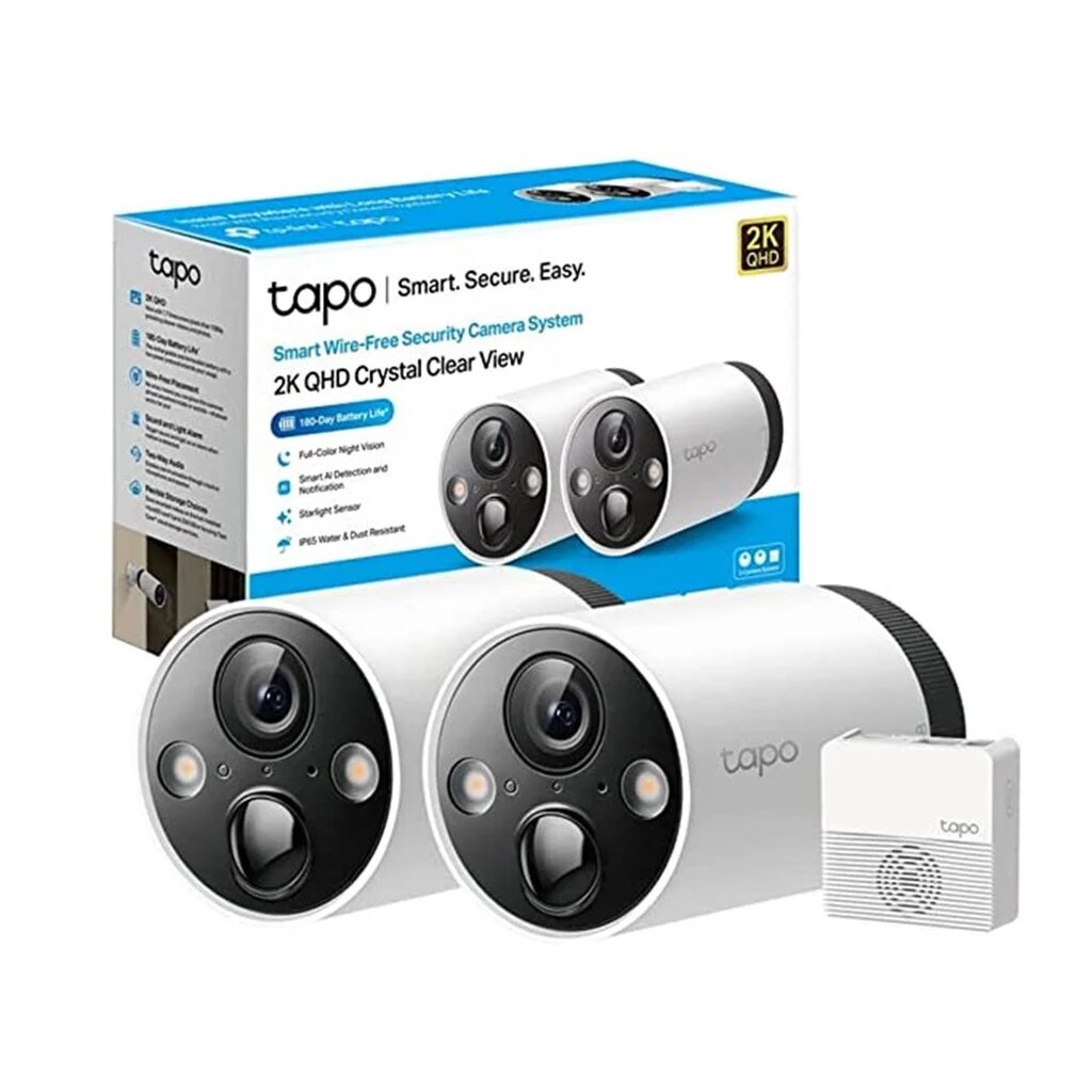 TAPO C420S2 2K QHD 4MP Smart Wire-Free Security 2 Camera System กล้องวงจรปิด รับประกัน 1 ปี