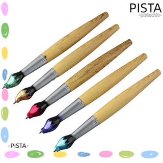 Pista ปากกาลูกลื่น พลาสติก ยืดหดได้ สีแดง สีฟ้า สําหรับสํานักงาน