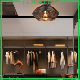 [Flameer] โคมไฟเพดานหวาย สไตล์โบโฮวินเทจ สําหรับตกแต่งบ้าน ห้องนอน ทางเดิน ห้องชา