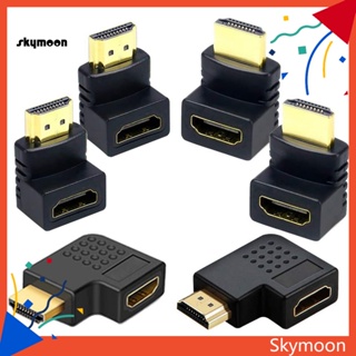 Skym* อะแดปเตอร์แปลง HDMI มุมขวา 270 90 องศา ชุบทอง 4K HDMI ตัวผู้ เป็น HDMI ตัวเมีย สําหรับมอนิเตอร์ 6 ชิ้น