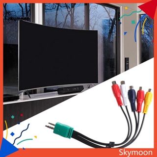 Skym* สายเคเบิลอะแดปเตอร์เสียงวิดีโอ ความละเอียดสูง 18 ซม. 35 มม. +25 มม. เป็น 5RCA AV สําหรับ Samsung LCD TV