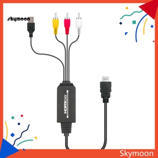 Skym* อะแดปเตอร์แปลง AV ความเร็วสูง ABS HDMI เป็น 3 RCA สําหรับคอมพิวเตอร์