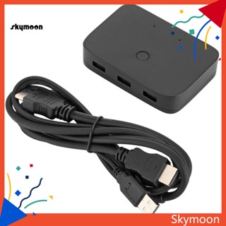 Skym* ตัวแยกสวิตช์ KVM HDMI 2 พอร์ต สําหรับคอมพิวเตอร์ เมาส์ คีย์บอร์ด USB